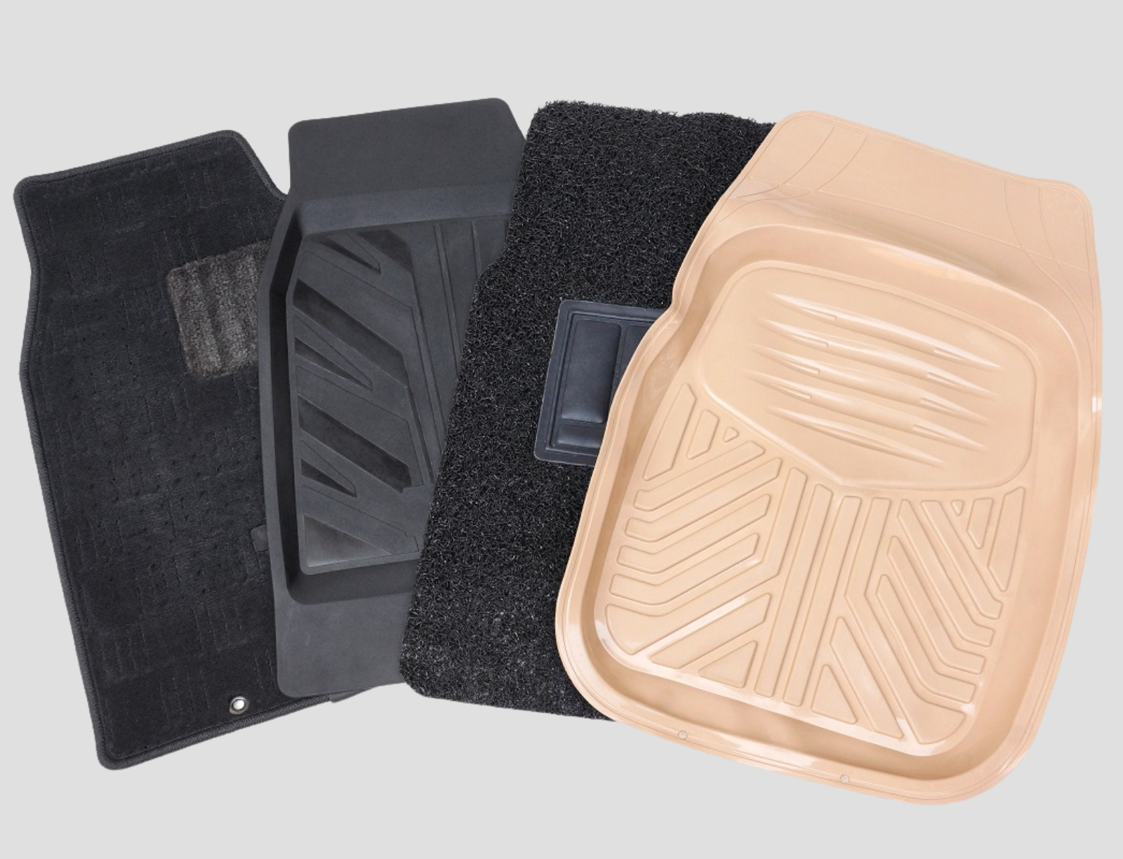 Vehicle interior fitted with tailored car mats
